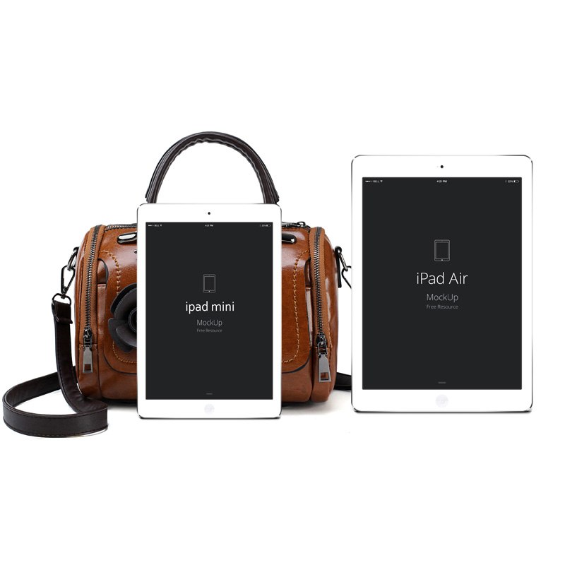 Vintage Women Shoulder Bags With Flower PU Leather Women