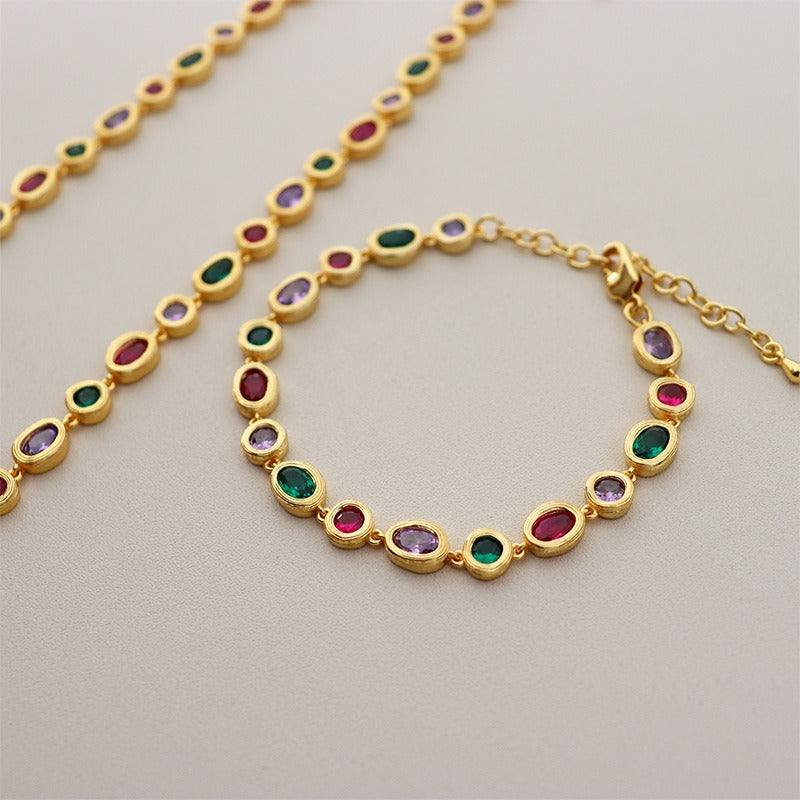 Vintage luxury zircon necklace for women's versatile