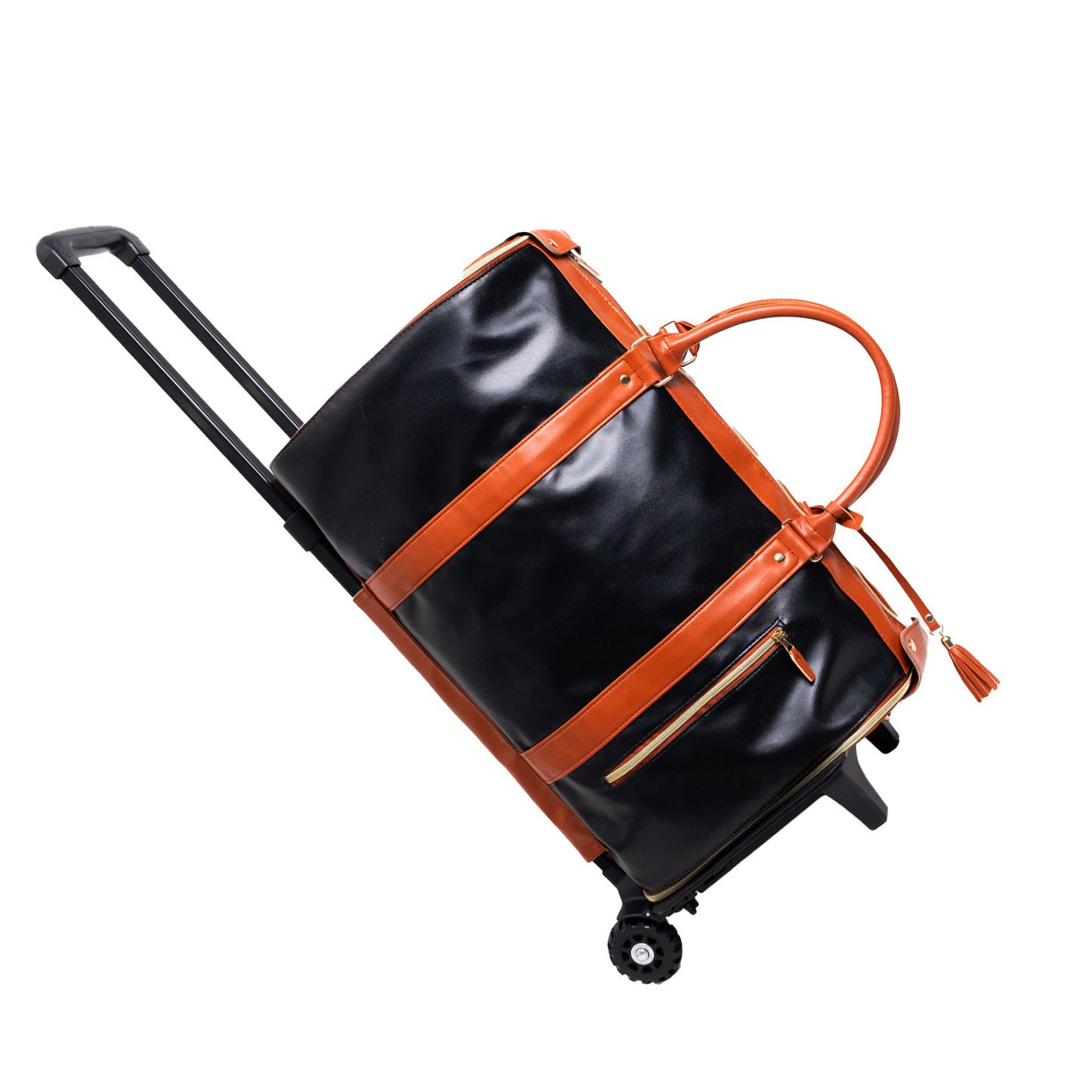 Retro Luxury Foldable Suit Bag, Garment Travel Bag with Wheels Waterproof Large Capacity