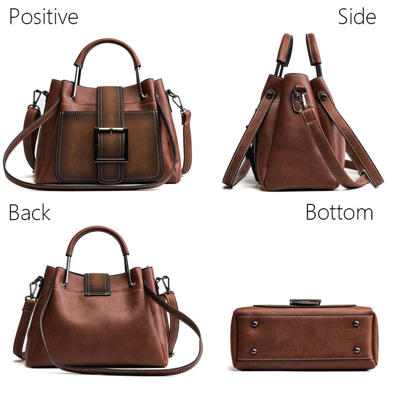 Luxury Leisure Tote Bags for Woman with Polished Leather