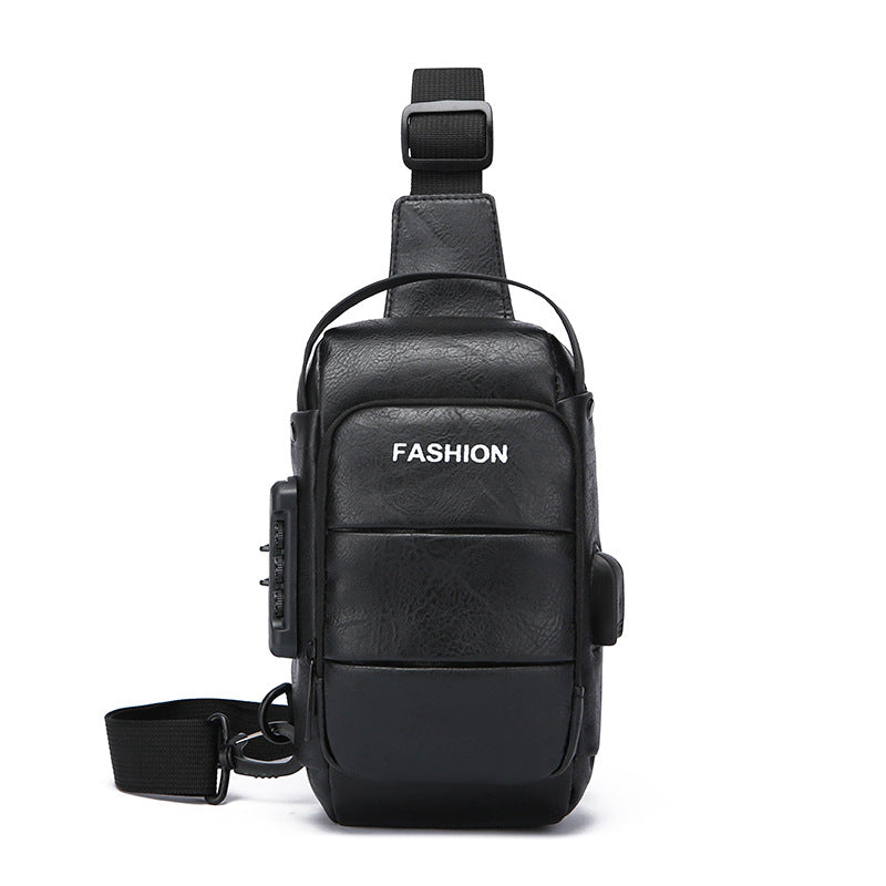 Chest bag men's backpack with USB charging and waterproof