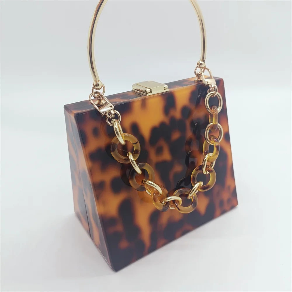 Luxury Leopard Women Acrylic Clutch Bag