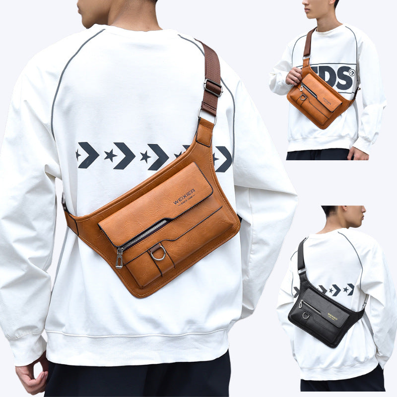 Men's waterproof chest bag large capacity crossbody bag