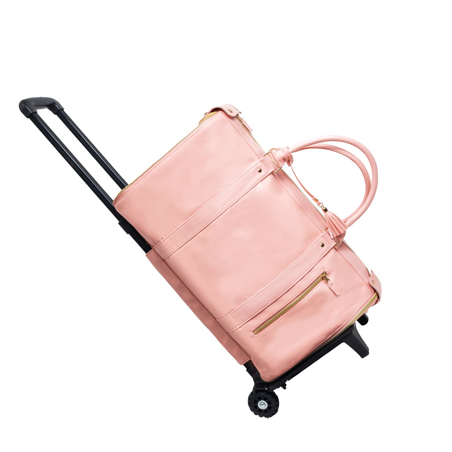 Retro Luxury Foldable Suit Bag, Garment Travel Bag with Wheels Waterproof Large Capacity