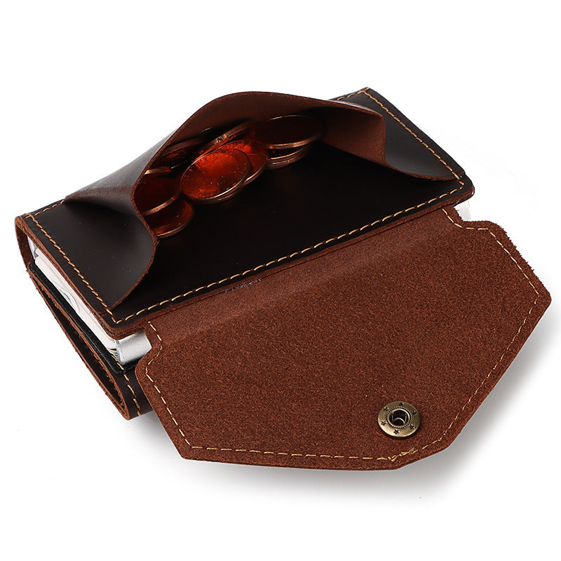 Credit Card Sleeve Retro Crazy Horse Leather RFID Card Holder Leather Card Box