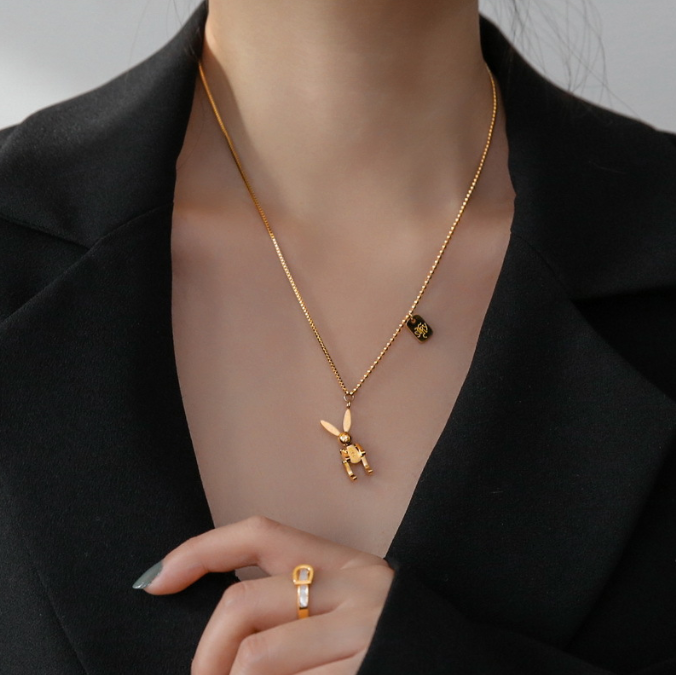 Luxury Gold Rabbit Necklace for Women