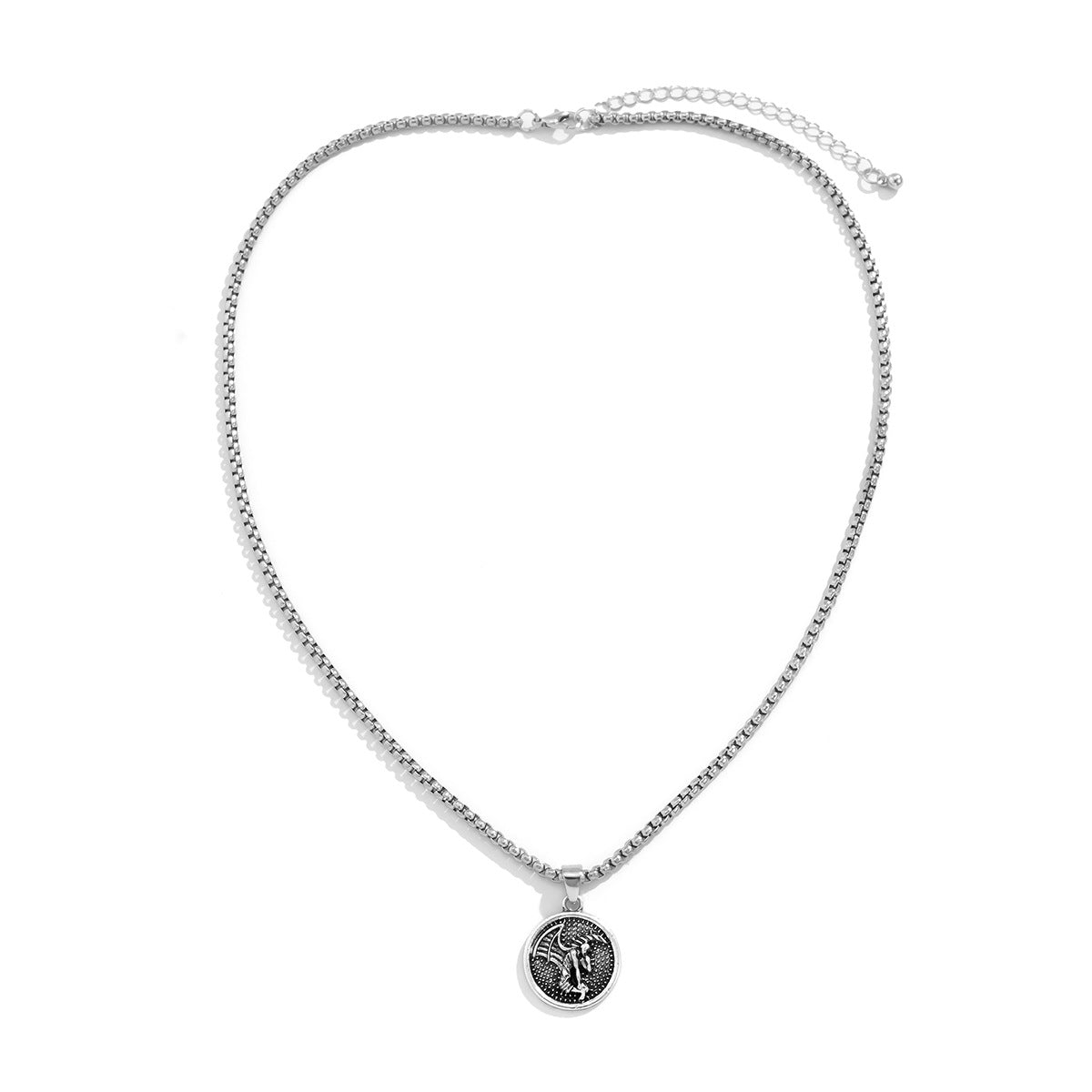 Retro Round Card Necklace Fashion All-Match Sweater