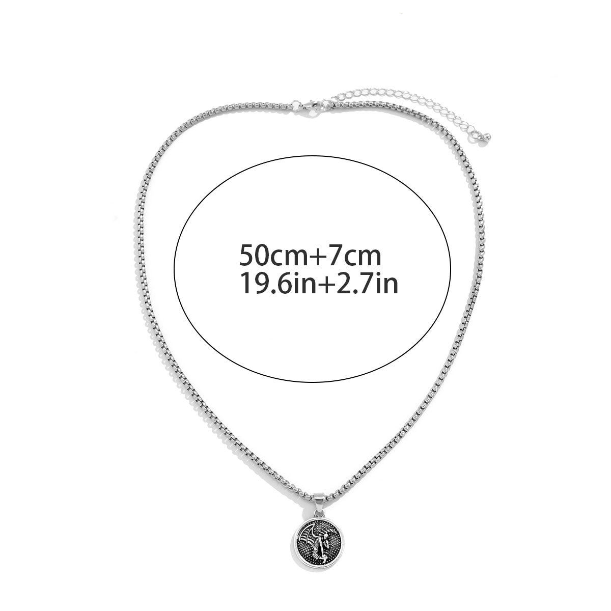 Retro Round Card Necklace Fashion All-Match Sweater