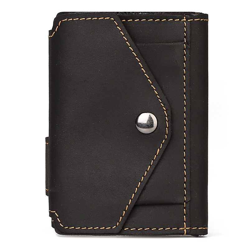 Credit Card Sleeve Retro Crazy Horse Leather RFID Card Holder Leather Card Box