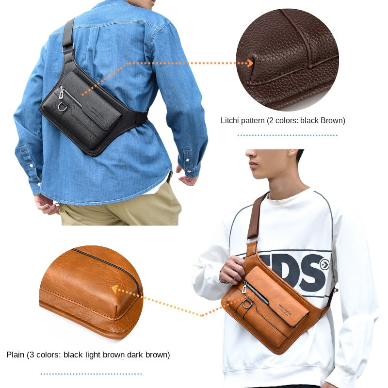 Men's waterproof chest bag large capacity crossbody bag