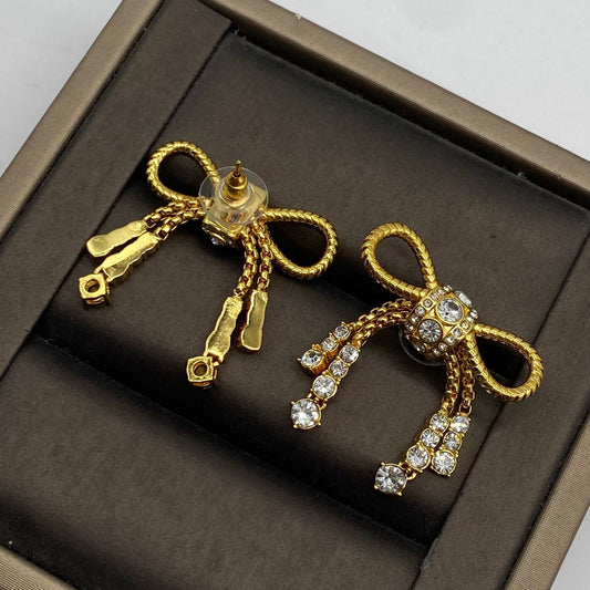 Crystal tassel of luxury, temperament, and socialite style earrings, for women's