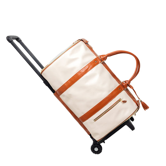Retro Luxury Foldable Suit Bag, Garment Travel Bag with Wheels Waterproof Large Capacity