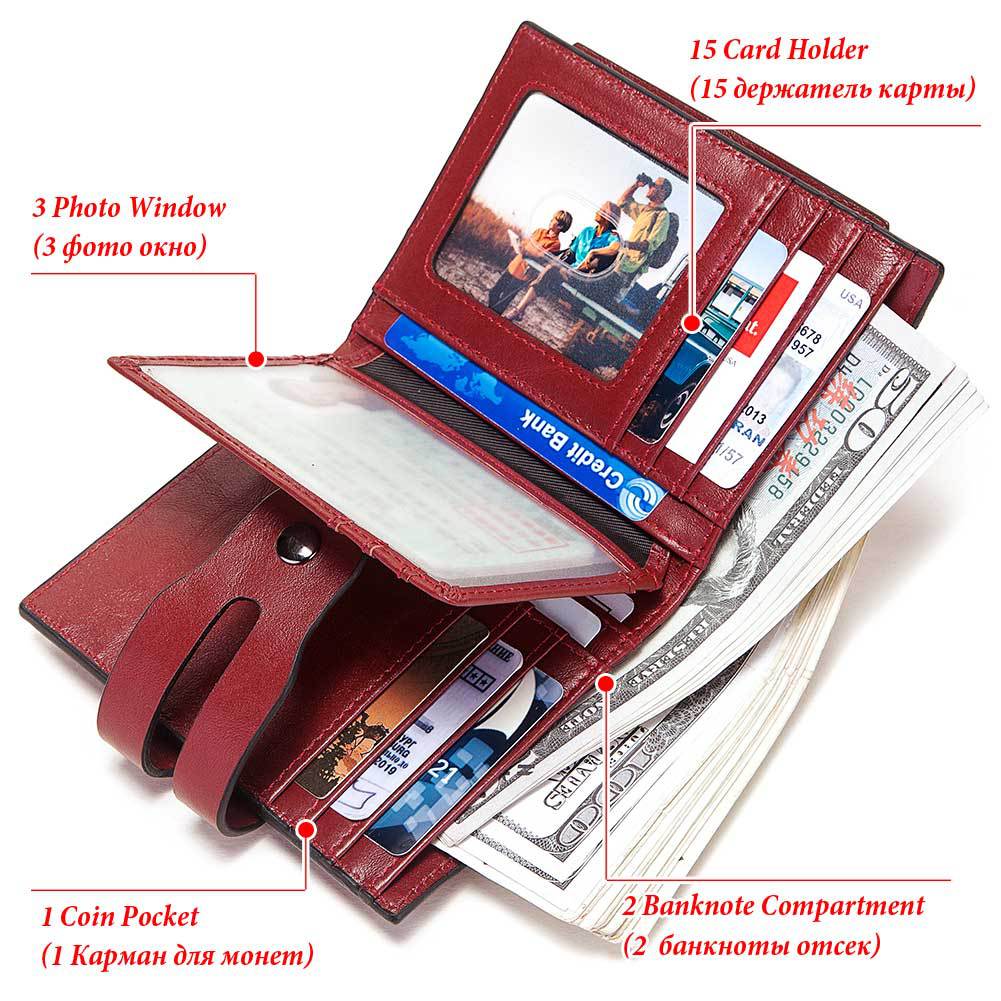 Luxury RFID Women Wallets Leather